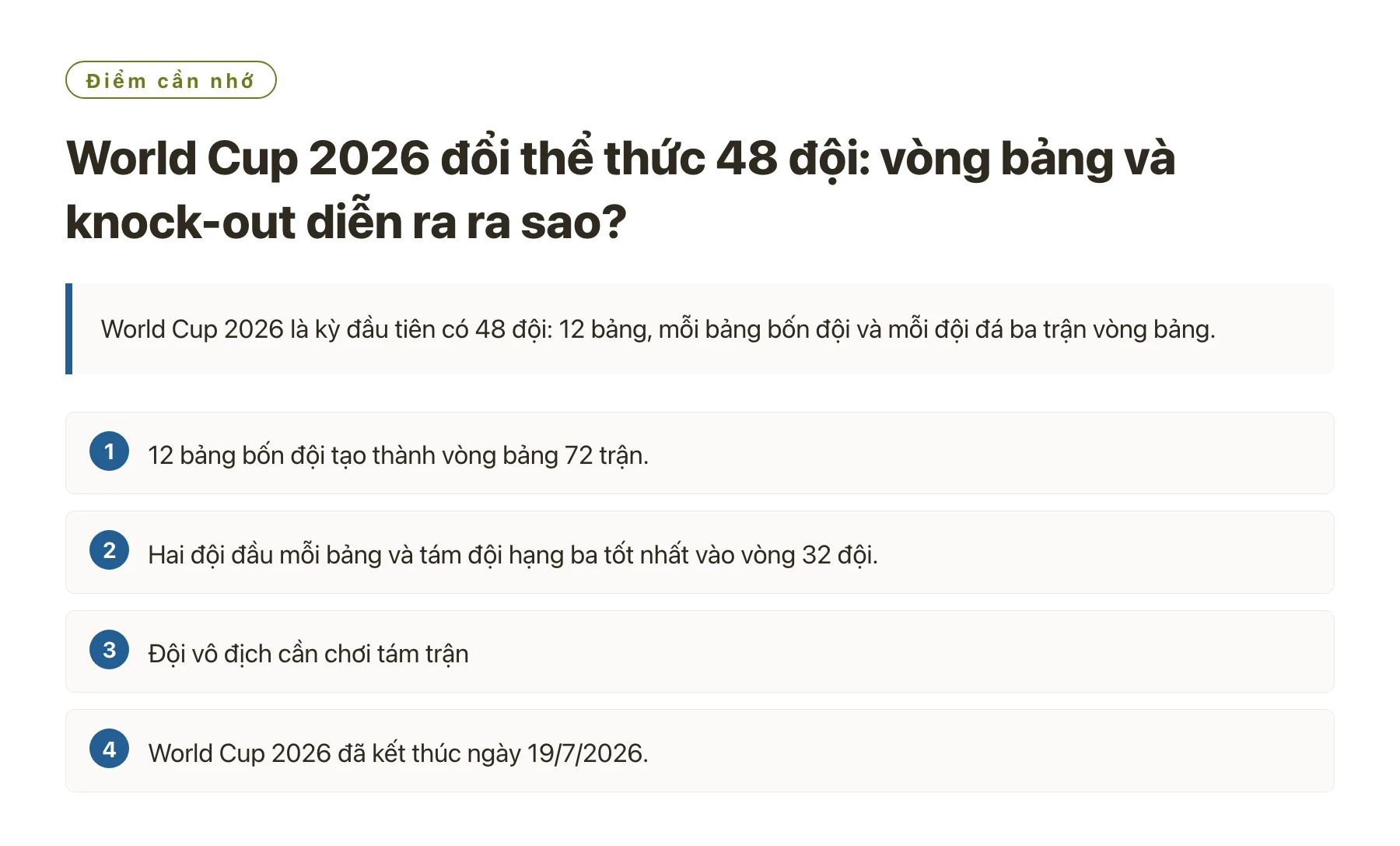 World Cup 2026 đổi thể thức 48 đội: vòng bảng và knock-out diễn ra ra sao?——全文要点速览