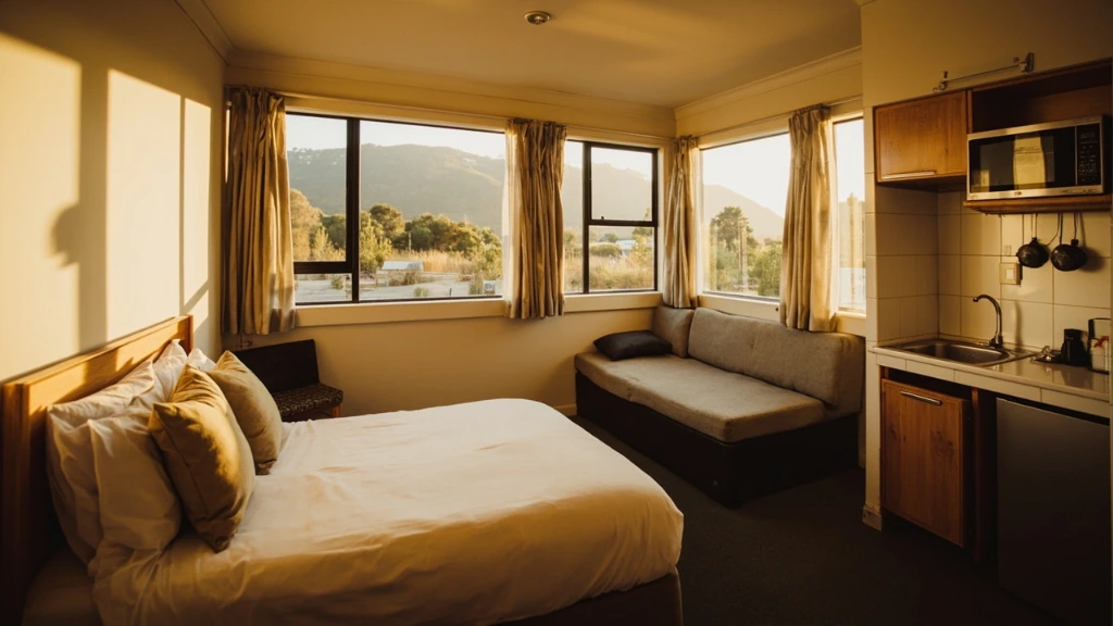 One-bedroom family unit with queen bed and kitchenette