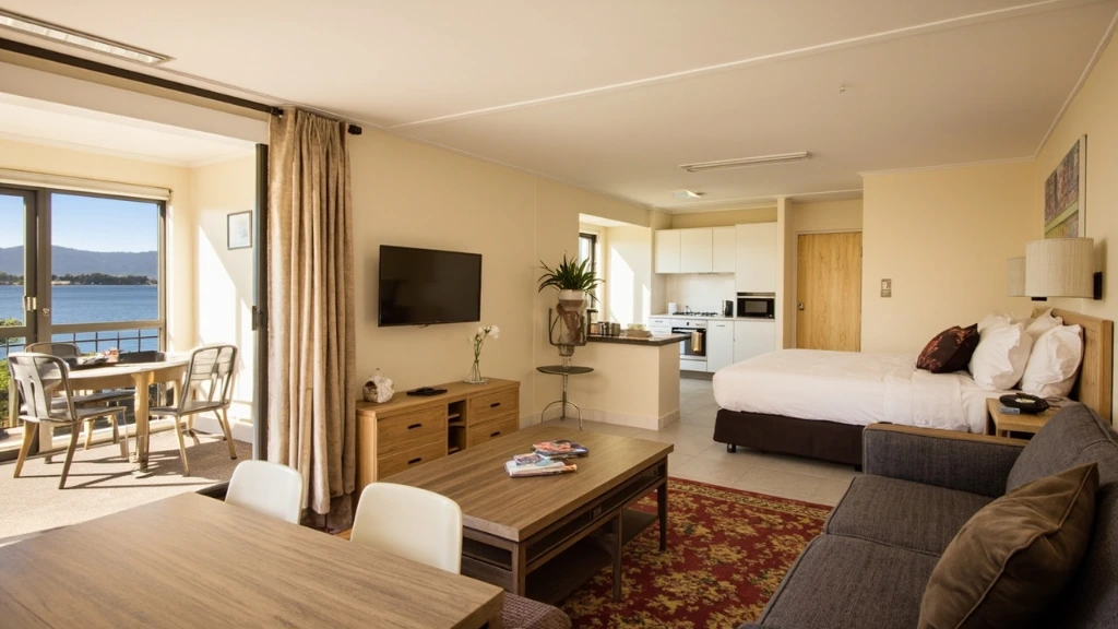 Two-bedroom family unit sleeping up to six guests.